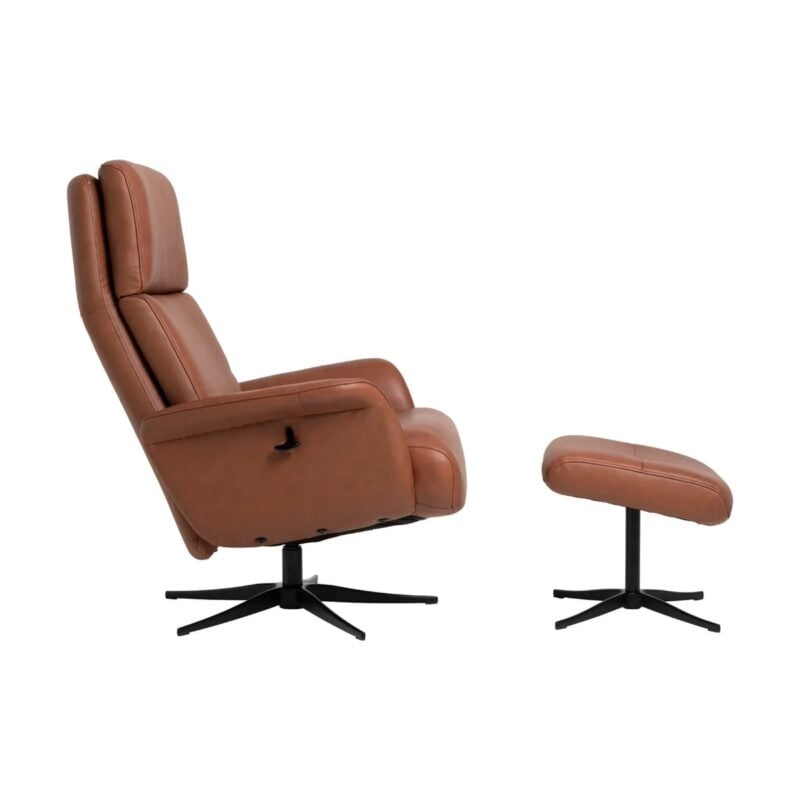 Rennes hægindastóll m/skammel leður/PVC saddle - Image 3
