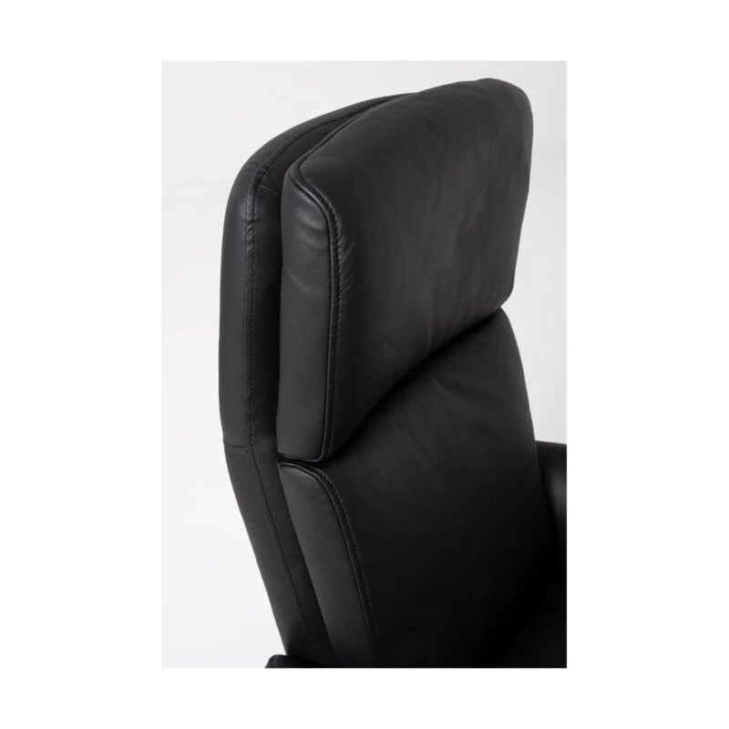Rennes hægindastóll m/skammel leður/PVC svartur - Image 4
