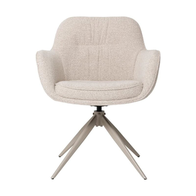 Memphis borðstofustóll á snúningi beige - Image 5