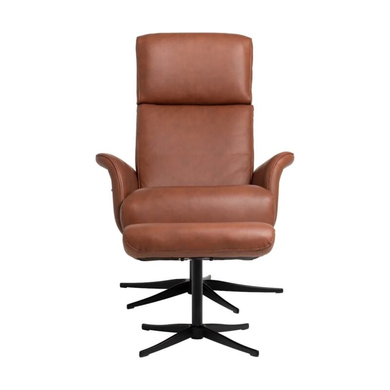 Rennes hægindastóll m/skammel leður/PVC saddle - Image 4