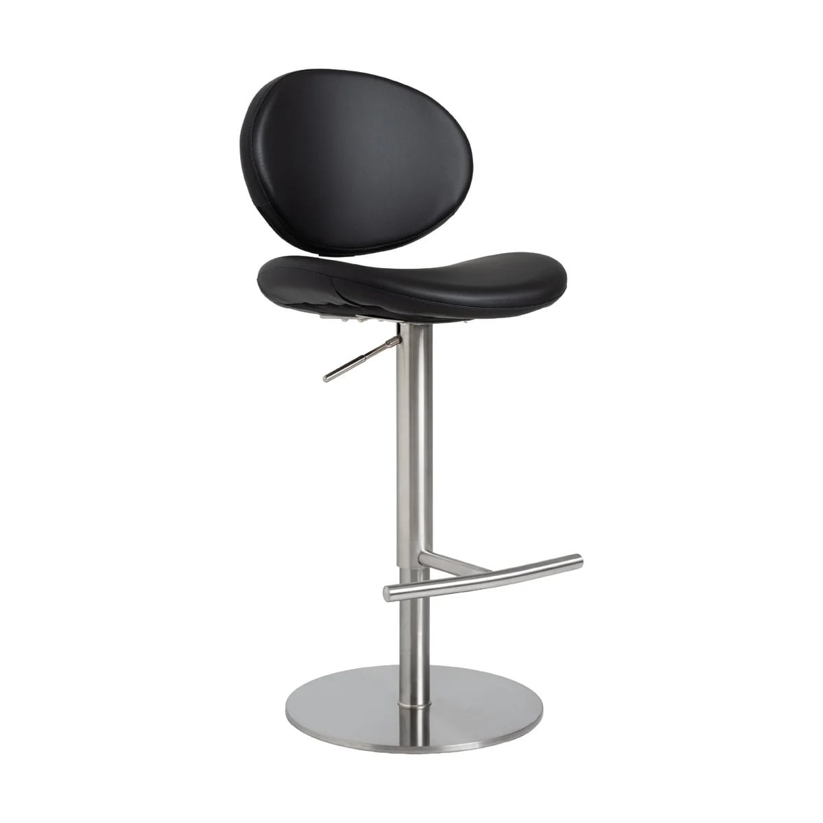 a6e5749f-0d51-4dc7-a5be-a10a0ffe18e6.jpg Como barstóll silfur/PU svartur - Image 1