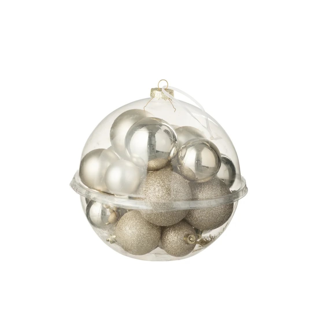 be41362f-34da-4db9-a032-26440f2c1e57.jpg Jolipa jólakúlur í kúlu beige 24stk - Image 1