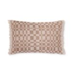 Jakobsdals Check púði m/fringe brúnn 40x60cm