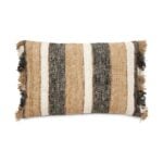 Jakobsdals Hana púði m/fringe beige/svartur