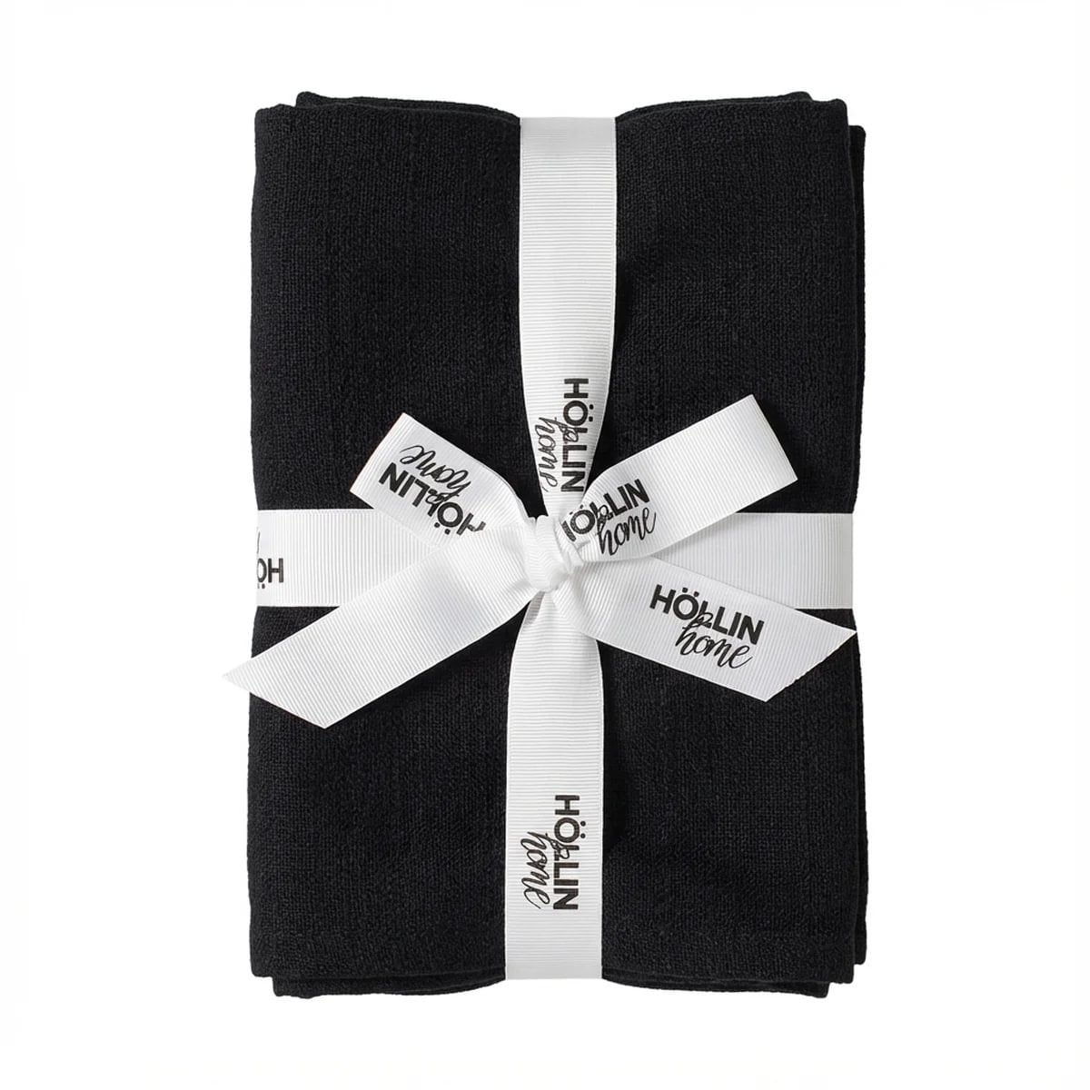 eef46d45-257a-4491-8dc8-73b44ecf31ae.jpg Höllin home servíettur höráferð 4 stk. 45x45 svartar - Image 1