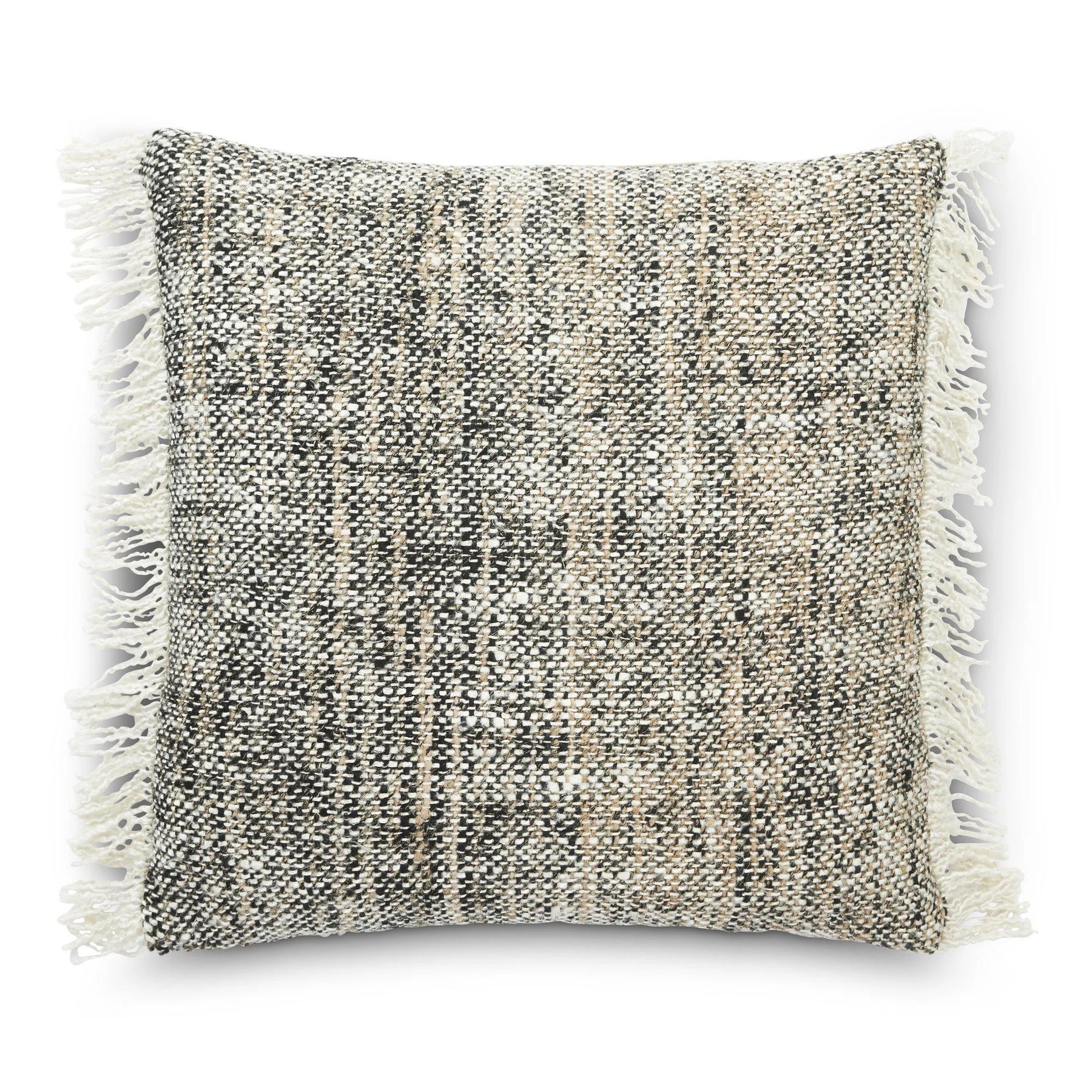 e39b3957-7550-4a24-a8eb-b8204475208c.jpg Jakobsdals Maven púði m/fringe offwhite/svartur - Image 1