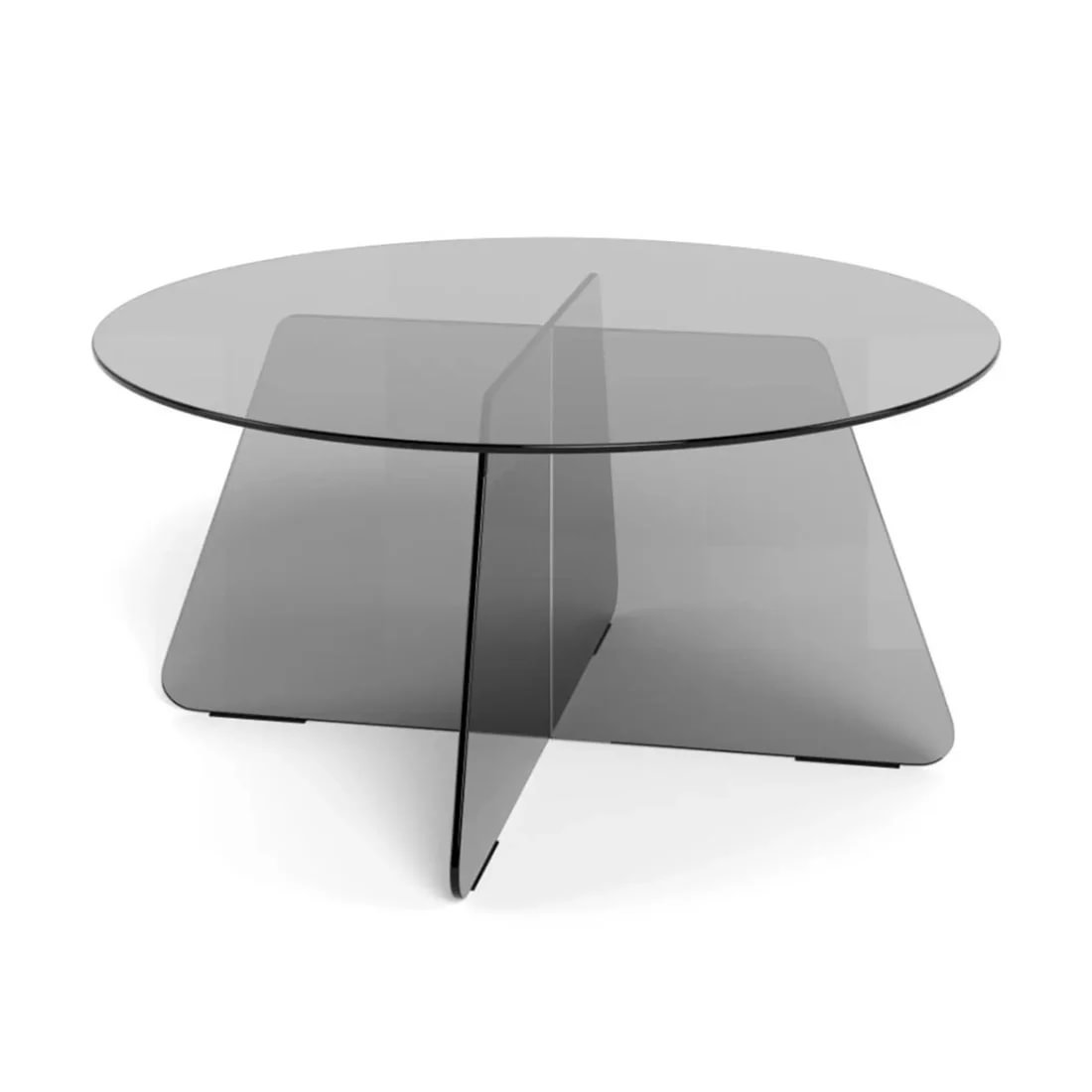 23a3d806-7ce6-4a59-ae13-516be2f3e4ed.jpg Samos sófaborð reyklitað gler Ø80cm - Image 1